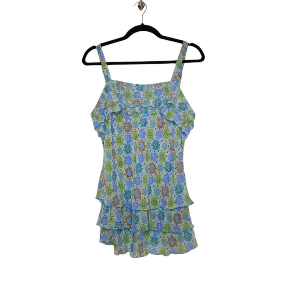 y2k Layered Tiered Tank Top Cami Floral Flowers Fairy Whimsy Mermaid